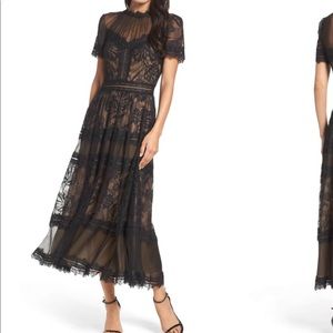 Black Tadashi Shoji Tea Length Dress